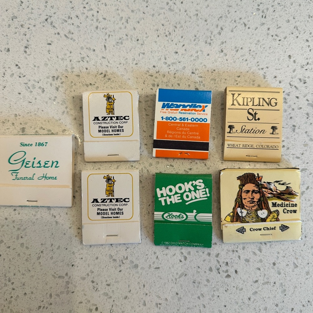 Vintage Matchbook Collection - Assorted Designs (7)